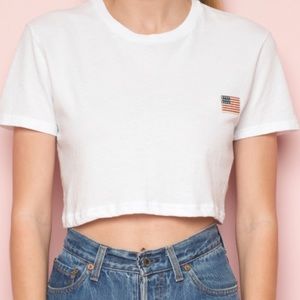 John Galt Serena American Flag Patch Tee Shirt